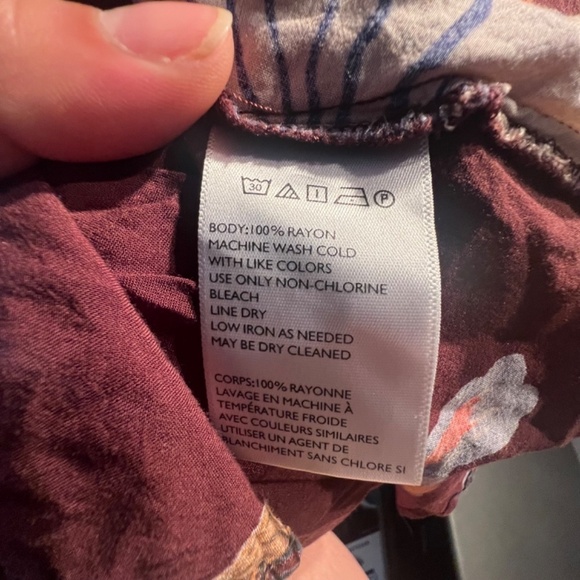 Ecote Floral Wrap Dress - Burgundy and White - Picture 7 of 7